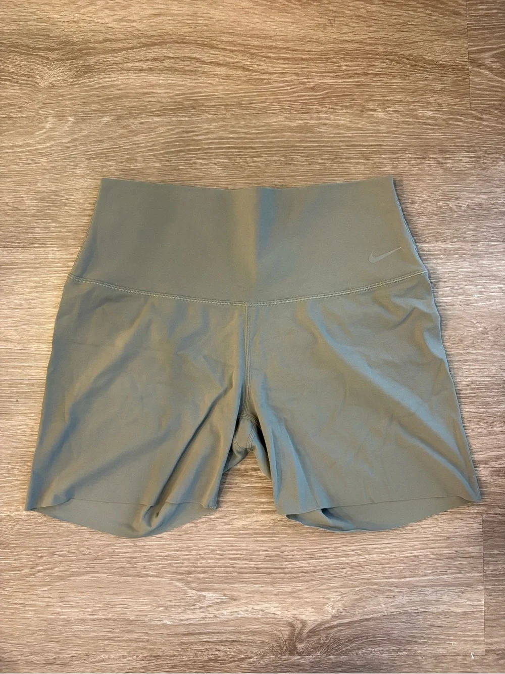Nike Women's Olive Green High-Rise Athletic Shorts